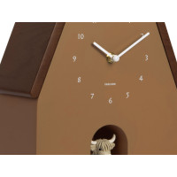 Nástenné hodiny Highland Cow Cuckoo Karlsson KA6162BR, hnedá